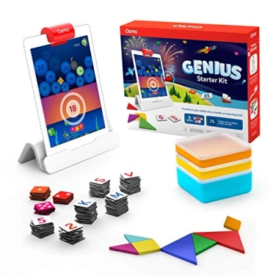 Image de Osmo Genius Starter Kit for iPad 5 Educational Learning Games Ages 6 10 Math, Spelling, Creativity &amp; More STEM Toy (Osmo Base Included)