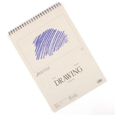 Image de Hartem Carnet de croquis 100 feuilles Reliure à anneaux Poids 90g/m2 Format A3 (29,7 x 42 cm)