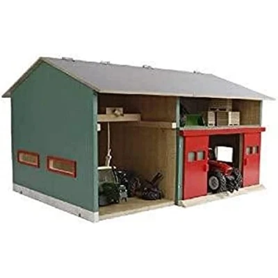 Image de Kids Globe 610816 Workshop with Storage Space (1:32 Scale, Hinged Roof, Movable Gates, Dimensions 41 x 54 32 cm, Without Toy Figures and Accessories)