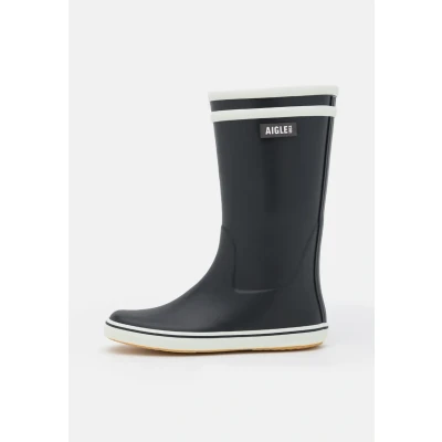 Image de Aigle Malouine Bottes en caoutchouc, Femme, Taille: 35, Marine/blanc Caoutchouc naturel