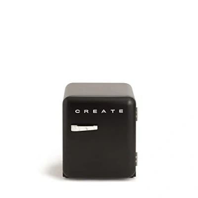 Image de CREATE / RETRO FRIDGE 50 SILVER/Réfrigérateur noir poignée marbre/ 85W, minibar, une étagère, design rétro, cm, deux étagères, capacité de 48L, basse consommation, 50x44x49,8 cm