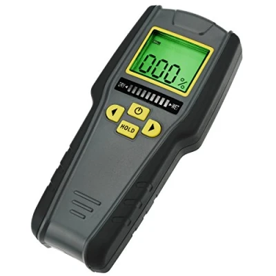 Image de 4 en 1 Pinless Humidimètre, LCD Numérique Avec Tricolor Bar Graph Pour Drywall, Maçonnerie, Softwood Et Hardwood Auto Calibration &amp; Alarm