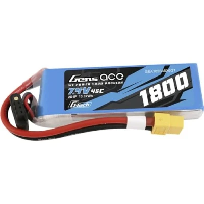 Image de Batterie GensAce G Tech LiPo 1800mAh 7.4V 45C 2S1P XT60