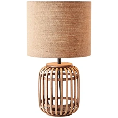 Image de Brillant Lampe de table Woodrow 42cm naturel 1x A60, E27, 52W, adapté aux lampes normales (non incluses)