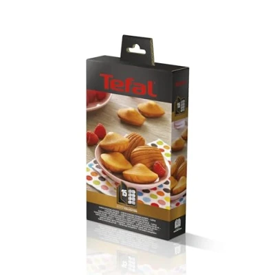 Image de Tefal Coffret Snack Collection 2 plaques mini madeleines + 1 livre de recettes XA801512, Noir