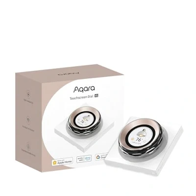 Image de Aqara Cadran à Écran Tactile V1 UE, 2 Interrupteurs Électriques et 6 Sans Fil, Contrôle MARCHE/ARRÊT &amp; Réglages Fins, 18 Appareils Aqara, Compatible Apple Home, Alexa, Google