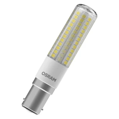Image de OSRAM LED T slim multicolour lamp made of plastic with B15d base, shape, 6.5 W / 806 lm, clear, warm white light 2,700 K, non dimmable, 18 mm diameter, CRI 80.
