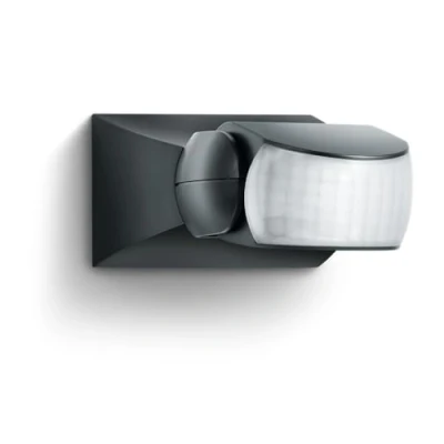 Image de Steinel détecteur de mouvement noir IS 1, intérieur et extérieur, à 120, portée 10 m, monté en surface encastré, IP54, (L x L H) 120 80 50 mm