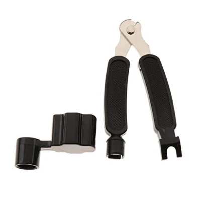 Image de Inzopo Enrouleur de Corde Guitare 3 en 1 Cutter Pont Extracteur Goujons Noir Outil Multifonction