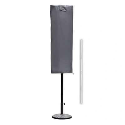 Image de Sekey Housse de Protection pour Parasol avec Deux Hauts,(résistante aux UV et à la poussière l&#039;eau, résistante intempéries, déchirures),Gris