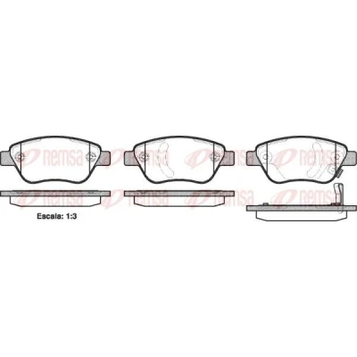 Image de REMSA 0858.31 Jeu de plaquettes frein Essieu avant contact signal d&#039;usure inclus avec feuille collante accessoires OPEL: Corsa D 3/5 portes