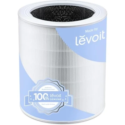 Image de LEVOIT Filtre à Air de Rechange pour Purificateur d&#039;air Core 200S, HEPA, Charbon Actif et Pré filtre, contre les Allergies, la Fumée, Poussière, le Pollen, 200S RF