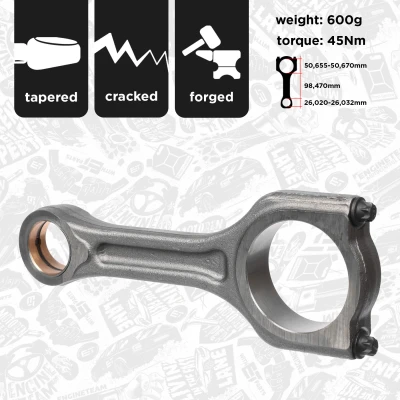 Image de ET ENGINETEAM OM0047 Bielle CITROËN: C4 I Grand Picasso, C2 3/5 portes, C5 II 5 FORD: C Max 2, B Max, PEUGEOT: 206 SW, 5008