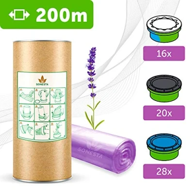 Image de Eco recharge de film universel 200 m Pour poubelle à couches Compatible avec Tommee Tippee TEC, Simplee, Twist &amp; Click et autres cassettes Parfum lavande