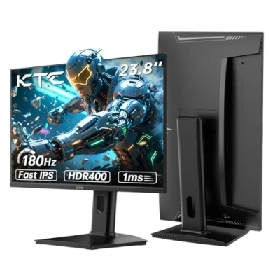 Image de KTC Écran PC Gaming 24 Pouces, QHD 1440p, 180Hz(OC 185Hz), 2K, Fast IPS, 1ms, HDR400, 95% DCI P3 ΔE