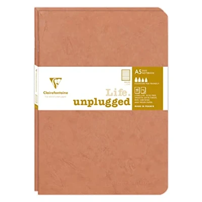 Image de Clairefontaine 733176C Collection Age Bag Lot de 2 Carnets Agrafés Duo Tabac A5 15,8x21 cm 96 Pages Lignées Papier Blanc 90 g Couverture Carte Lustrée Grain Cuir