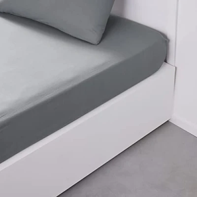 Image de TODAY Essential Drap Housse 160X200 cm 2 Personnes 100% Coton Uni, Acier
