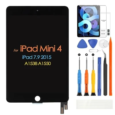 Image de ARSSLY Écran LCD pour iPad Mini 4 A1538 A1550 7.9 2015 Tactile Digitazer Panneau de Verre Assemblée avec Film Trempé Gratuit, Kit Réparation