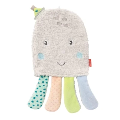 Image de Fehn 054576 Gant de Toilette Pieuvre avec Motif d’Animal pour Un Bain Joyeux Bébés et Tout Petits dès 0 Mois Taille 25 cm