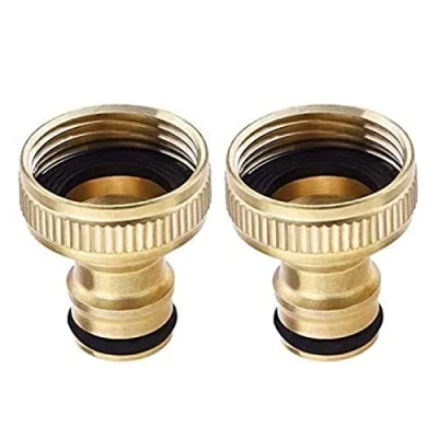Image de Topways® Laiton 3/4&#039;&#039; BSP Nez de Robinet d&#039;arrosage à Visser débit Tap Connector Threaded Faucet Adapter 2 Pack