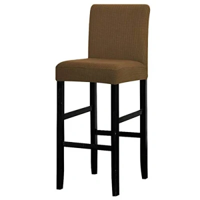 Image de LANSHENG Housses de Chaise Bar, Housse Lavable Extensible et Amovible pour Salle à Manger pivotante Courte arrière Tabouret Bar (Chameau,1 Pcs)