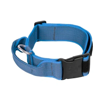 Image de Julius K9, Collier Color &amp; Gray avec poignée, fermeture de sécurité et logo, 50 mm (49 70 cm), Bleu Gris