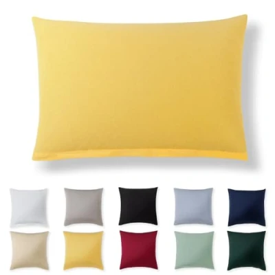 Image de Alreya Taie Oreiller 50x70 Coton Jaune 100% Jersey Coton, Housse de Coussin cm, Taies d&#039;oreiller en avec Fermeture éclair 50 x 70 cm