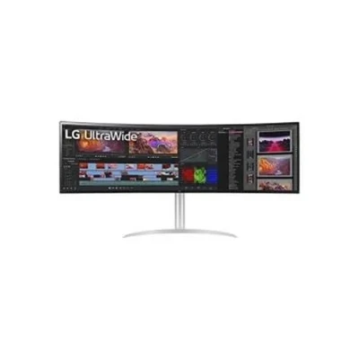 Image de LG UltraWide™ 49WQ95C W Ecran PC Ultra Large incruvé 49&quot; Dalle IPS résolution 5120x1440, 5ms GtG 144Hz, DisplayHDR™400, DCI P3 98%, Compatible NVIDIA G Sync, USB C (90W), courbure 3800R