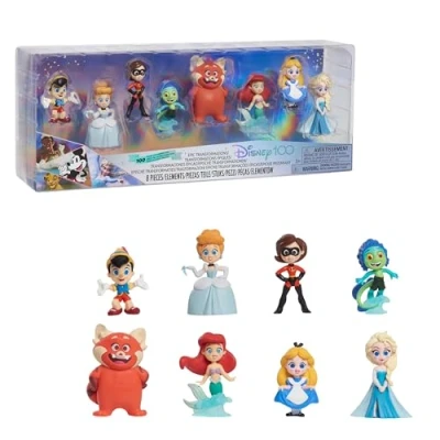 Image de Disney100 Years of Epic Transformations, Ensemble de 8 figurines en édition limitée, jouets pour enfants à partir 3 ans Just Play