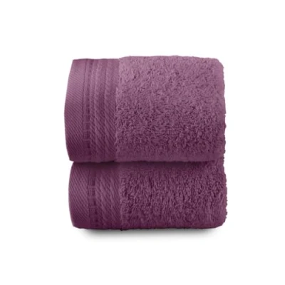 Image de Top Towel Premium Grandes Serviettes de Bain 2 pour Le Visage ou Bidet 30x50 cm 100% Coton 600 Grammes Aubergine