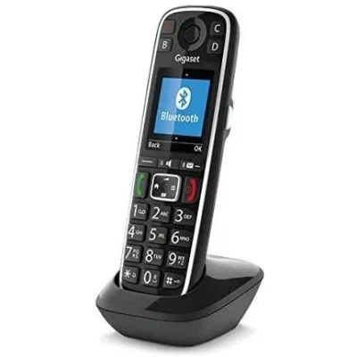 Image de Gigaset E720HX Combiné sans fil avec larges touches et grand écran couleur rétroéclairés nombreuses fonctions pour la protection contre les appels indésirables Noir