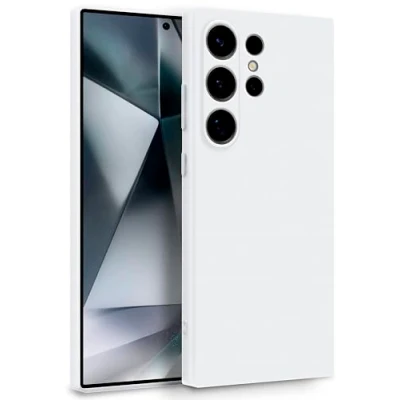 Image de MyGadget Coque pour Samsung Galaxy S24 Ultra Case Silicone Souple &amp; Soft Doublure Microfibre Cover TPU Protection Extra Fine Légère Blanc