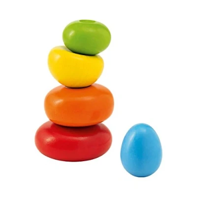 Image de Selecta 62009 Jeu d’empilage de cailloux colorés, en bois, 6 Cm