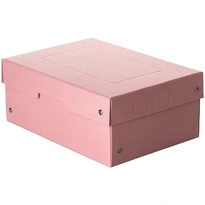 Image de Falken Ref. 22001896000F PureBox Pastel 1 boîte de rangement avec couvercle emballage cadeau sans plastique format A5 hauteur 100 mm poignée découpée entourée d&#039;un ruban rose vif