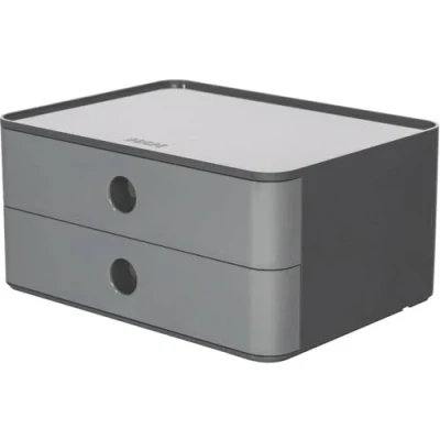Image de HAN 1120 19, SMART BOX ALLISON Boîte de rangement empilable avec 2 tiroirs granite grey