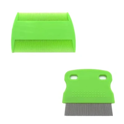 Image de Peigne à Poux, 2 Pcs Dents en Acier Inoxydable et Double Face, Peignes D&#039;élimination des Poux