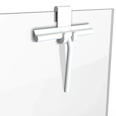 Image de Minismus Essuie vitre avec crochet de suspension Raclette douche fenêtre Antidérapant (Blanc)