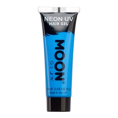 Image de Moon Glow Neon UV Gel capillaire Teinture temporaire lavable Point &amp; Glow, Bleu profond, 20 ml (lot de 1)