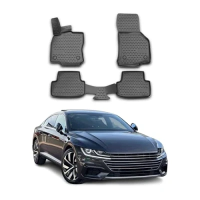 Image de Tapis de Sol Compatible avec VW Arteon 2017 2022 Caoutchouc TPE Noir