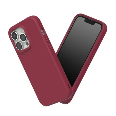 Image de RhinoShield Coque Compatible avec [iPhone 14 Pro Max] SolidSuit Fine Technologie d&#039;absorption des Chocs et Finition Premium Mate Rouge Bordeaux