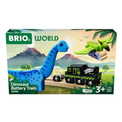 Image de BRIO World 36096 Train à Piles Dinosaure électrique Inclus pour Circuit de en Bois Jouet Mixte partir 3 Ans