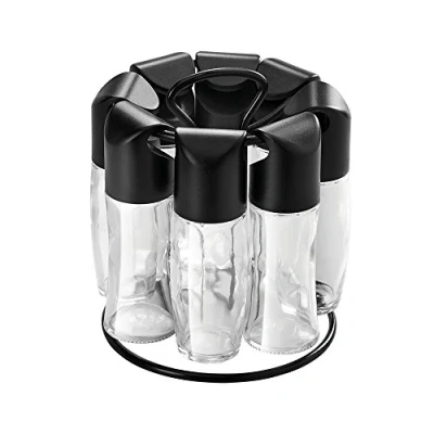 Image de Metaltex 252876080 Étagère à épices Spice 8, transparent/noir
