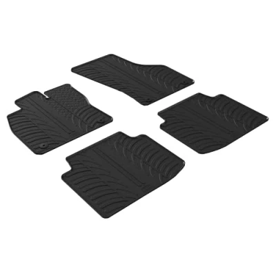 Image de Gledring 0653 Ensemble de tapis sol Caoutchouc avant et arrière 4 noir 750mm 550mm