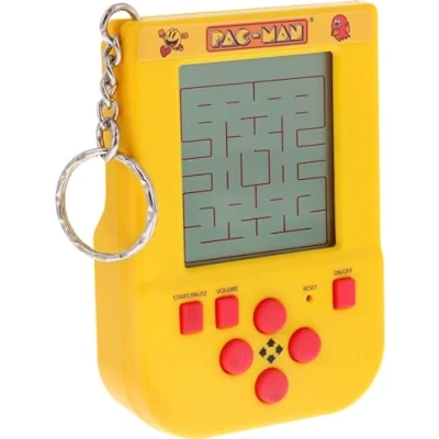 Image de Fizz Creations jeu de porte clés PAC MAN. Mini d&#039;arcade Écran LCD Commandes directionnelles et 4 modes Gameplay sons originaux Produit MAN sous licence officielle. Je