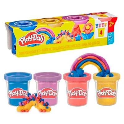 Image de Play Doh, Pack de 4 Pots pâte à Modeler Reflets métalliques