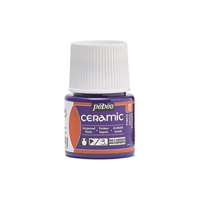 Image de Pébéo Ceramic Couleur Opaque pour Terre Cuite, Céramique et Faïence Effet Brillant Finition Laquée Flacon 45 ml, Mauve 025 012 4,50 x 7,00 cm