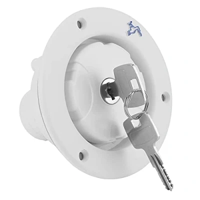 Image de RV Inlet Verrouillable 80mm Bouchon D&#039;eau étanche Remplissage Réservoir avec 2 Clés Convient pour 38mm Conduites D&#039;eau, 30 40mm Plaque de Porte Camping Car Remorque Caravane Bateau