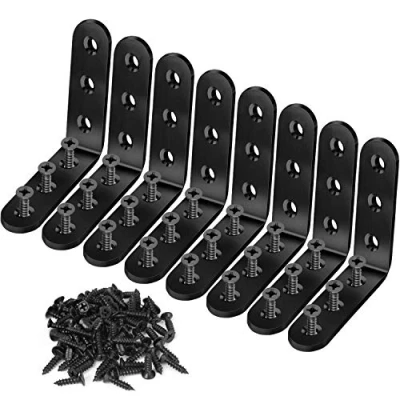 Image de 8 Pièces Equerre Fixation,90 Degrés à Angle Droit Patte D&#039;assemblage,Support d&#039;angle en L FormeFixation Équerre (80 * 80 3mm)