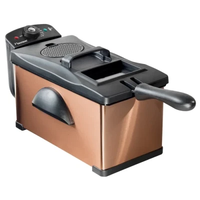 Image de Bestron Friteuse à huile Avec technologie zone froide, 3,5 litres, régulateur de température, Lavable au lave vaisselle, 2000 Watts, Couleur: cuivre
