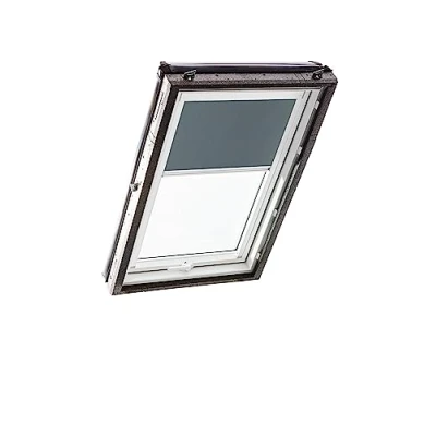 Image de Store d&#039;obscurcissement Roto ZRV Occultation Presque Totale Rail de Guidage Blanc pour Les Fenêtres Toit la série Designo R4/R7 et Classic 43/73 avec Taille 054/118 05/11 Gris Clair